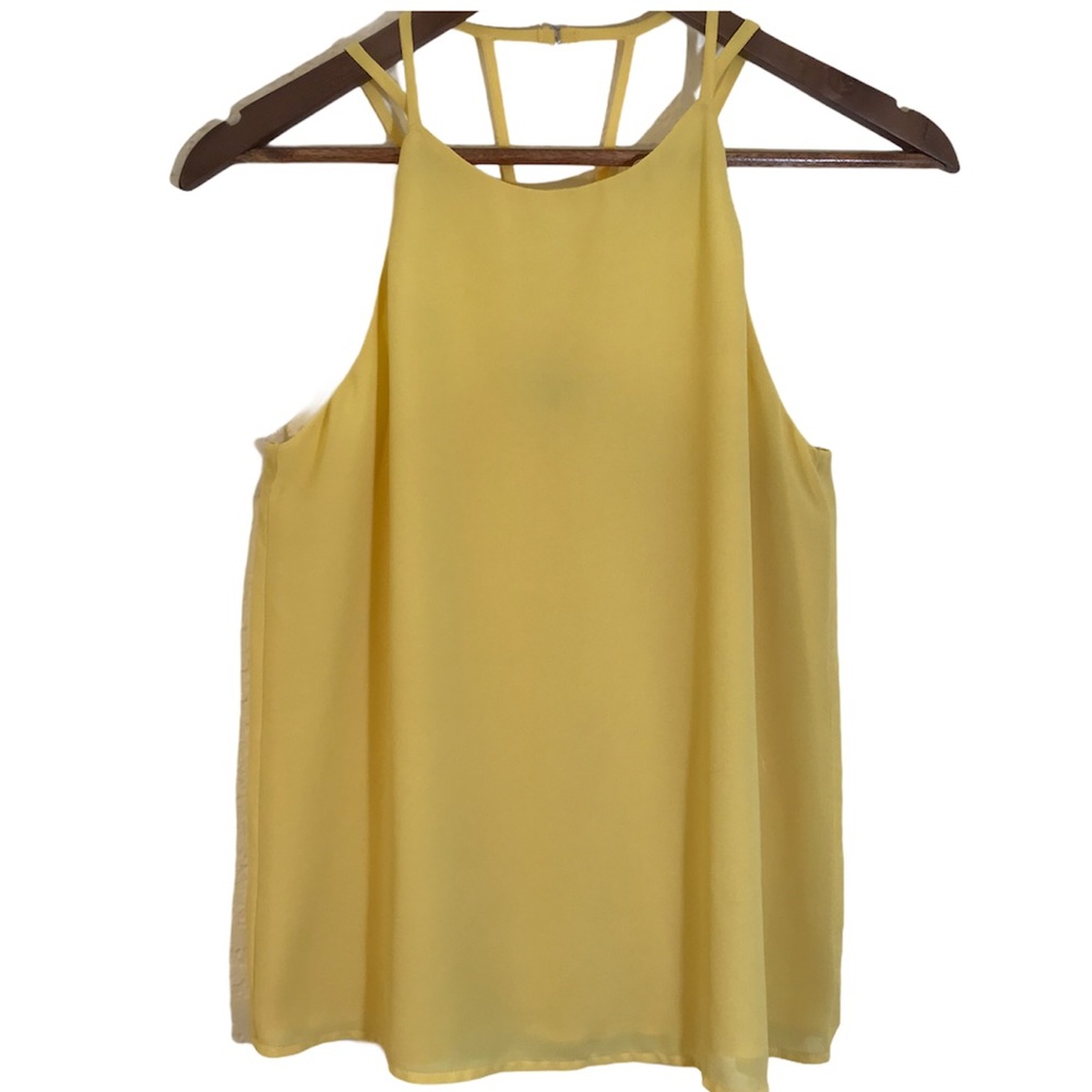 Naked Zebra Yellow Lattice Strap Tank Camisole S